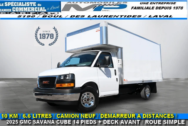2025 GMC Savana CUBE 14 PIEDS + DECK / CAMION NEUF / 10 KM, 10 km, Import Kanada — Foto 1
