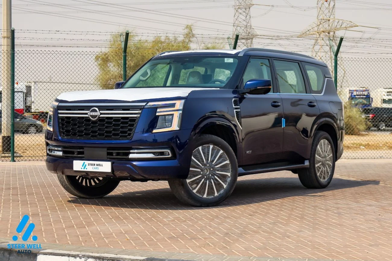 2026 Nissan Patrol LE PLATINUM CITY, blau, 0 km, Import VAE — Foto 1