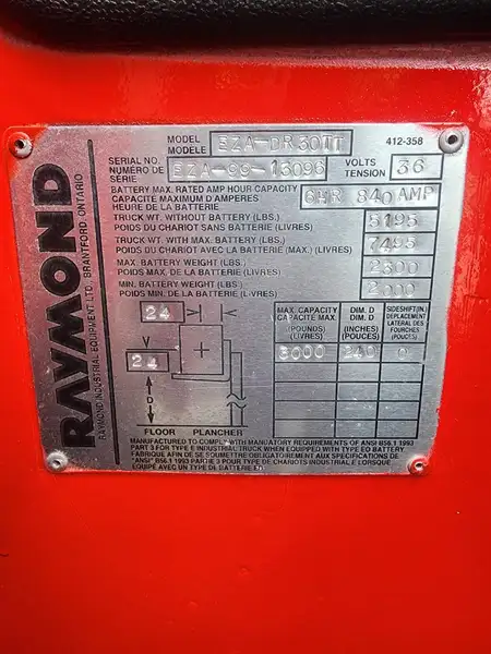 1999 Raymond EZA-DR30TT, Import Kanada — Foto 8 z 8