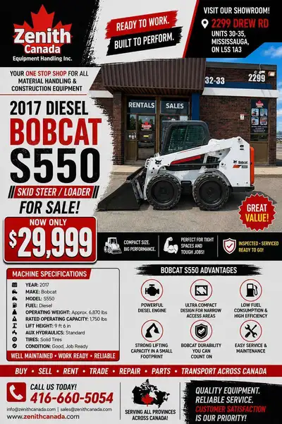 2017 Bobcat S550, Import Kanada — Foto 1 | AMECAR 2017 Bobcat S550, Import Kanada — Foto 1