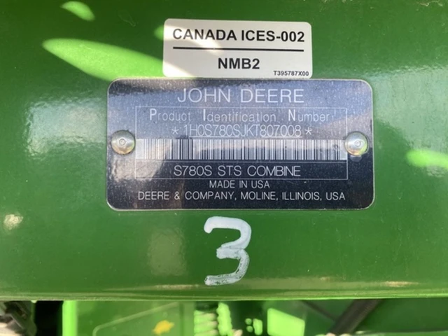 2019 John Deere S780, Import Kanada — Foto 5 z 5