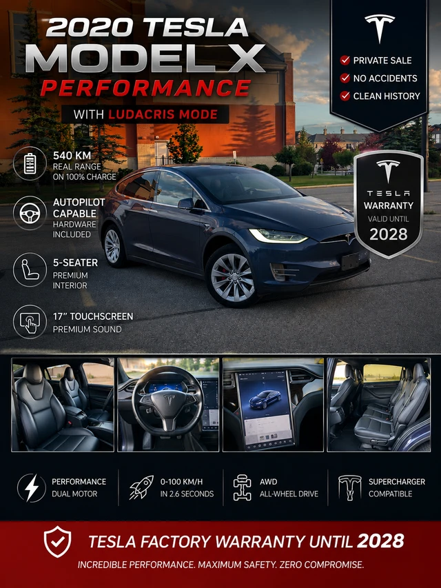 2020 Tesla Model X Performance, blau, 136.000 km, Import Kanada — Foto 1