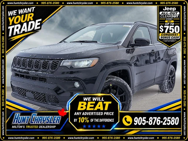2026 Jeep Compass Altitude, schwarz, 11 km, Import Kanada — Foto 1 z 5 2026 Jeep Compass Altitude, schwarz, 11 km, Import Kanada — Foto 1 z 5