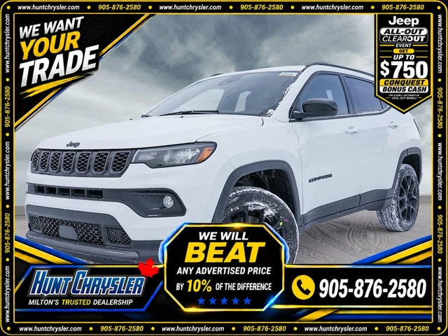 2026 Jeep Compass Altitude, weiß, 11 km, Import Kanada — Foto 1