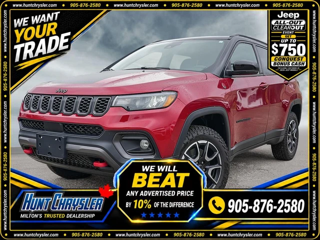2026 Jeep Compass Trailhawk, rot, 16 km, Import Kanada — Foto 1