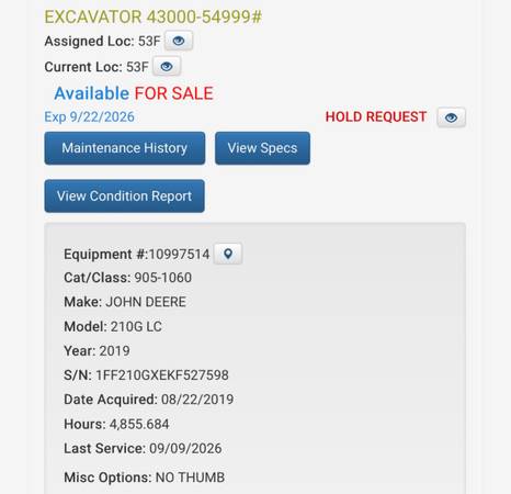 John Deere EXCAVATOR, Import USA — Foto 6 z 6