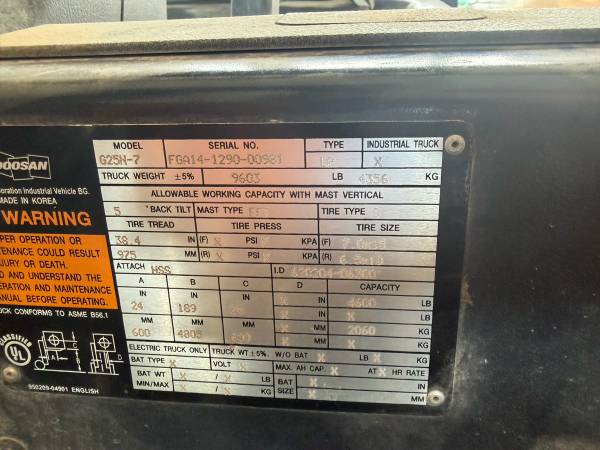 Doosan FORKLIFT, Import USA — Foto 1