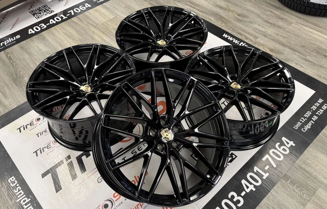 20" Porsche P12 Gloss Black Wheels 5x112 - Porsche Macan, schwarz, Import Kanada — Foto 1