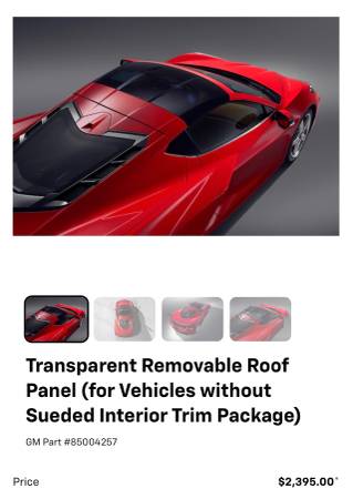 OE C8 Corvette Transparent Removable Roof Panel – GM #85004257, Import USA — Foto 1