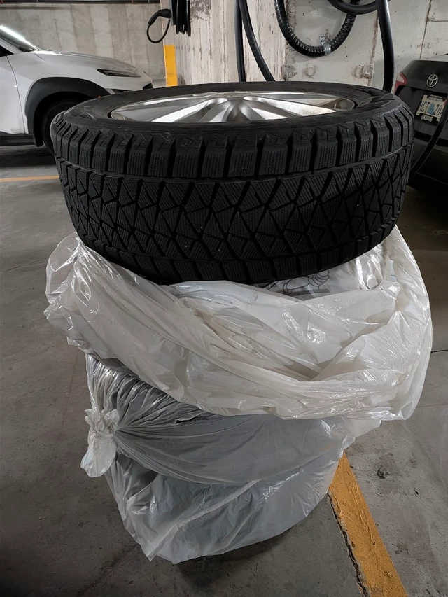 255/55R18 Blizzak DM-V2 Winter Tires on Porsche Wheels, Import Kanada — Foto 1
