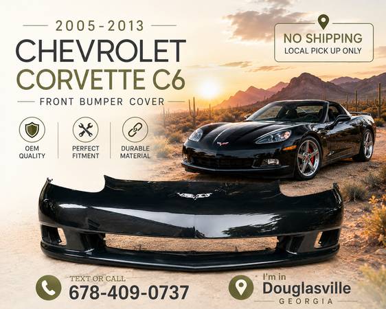 2005-2013 Chevrolet Corvette C6 přední nárazník Cover komplet Black OE, schwarz, Import USA — Foto 1