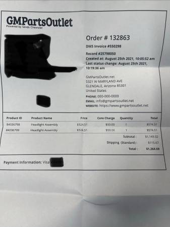 2014-15 OE Chevy Silverado světlomet Assemblies, Import USA — Foto 1