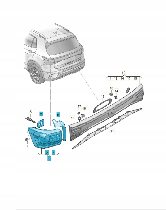 světlomet LED levý zadní VW T-cross T Cross 2gm945095f, Auf Lager in der EU — Foto 1