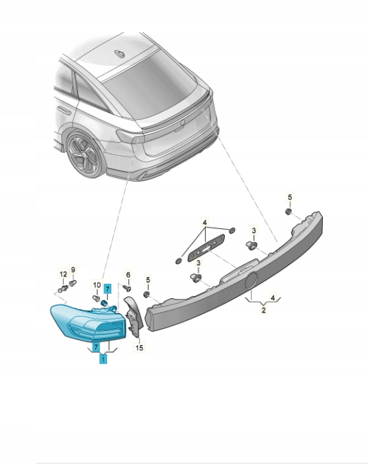 světlomet zadní pravá VW Id7 Iq Light LED Ok. ideální, Auf Lager in der EU — Foto 1