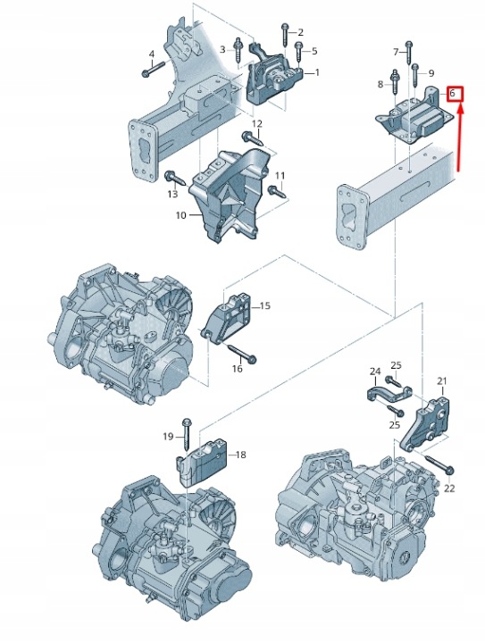 nový VW Touran 5t převodovka Mounting 5qa199555j 5qa-199-555-j, Auf Lager in der EU — Foto 1