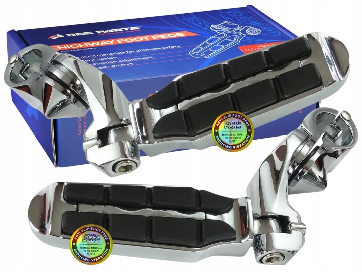 Spacerówki Podnózki na gmole Obejmy 32 mm 1,25 cala + Gumy chopper Chrom, Auf Lager in der EU — Foto 1