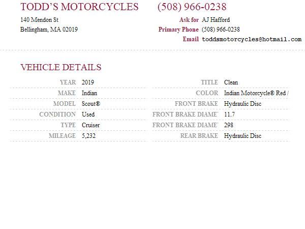2019 Indian, rot, Import USA — Foto 2 z 2