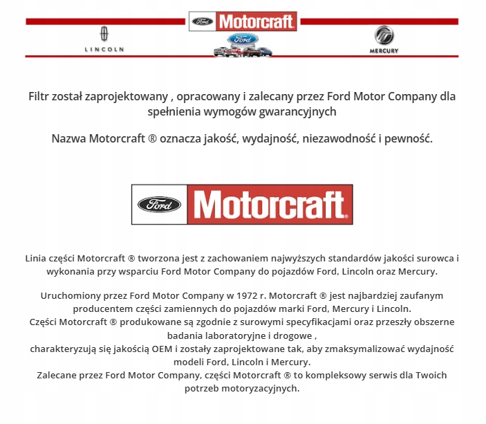 Ford Mustang 5,2 V8 2015-2020 vzduchový filtr Motorcraft, Auf Lager in der EU — Foto 2 z 2