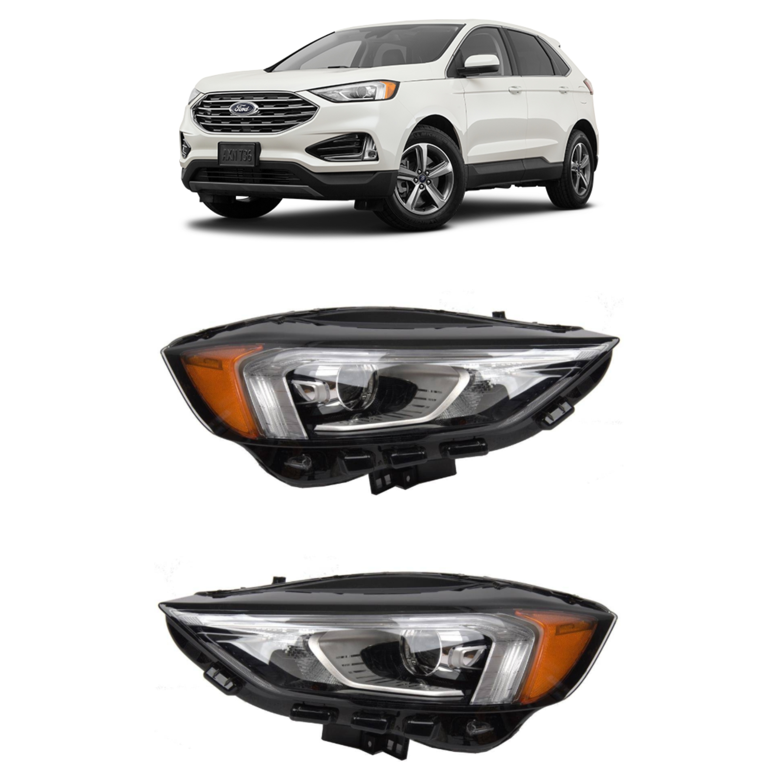 světlomet přední komplet levý i pravý LED Usa Ford Edge facelift 2019, Auf Lager in der EU — Foto 1