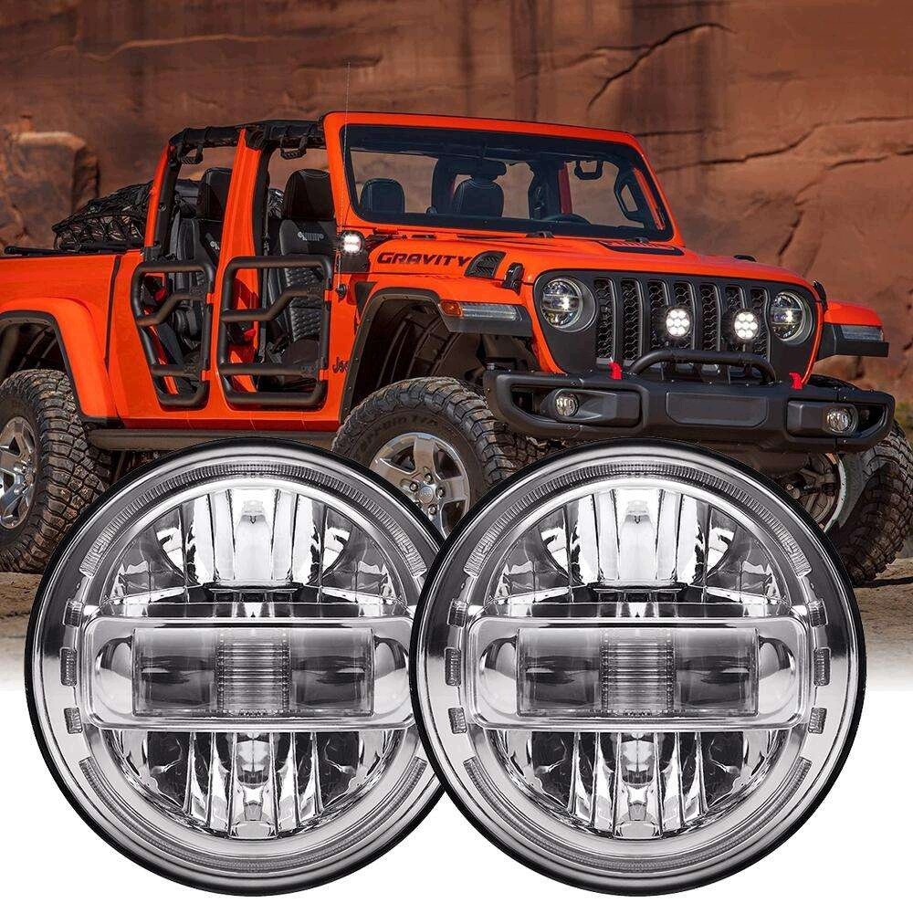 světlomety LED 7" Jeep Wrangler JL, Gladiator JT, Auf Lager in der EU — Foto 1 světlomety LED 7" Jeep Wrangler JL, Gladiator JT, Auf Lager in der EU — Foto 1