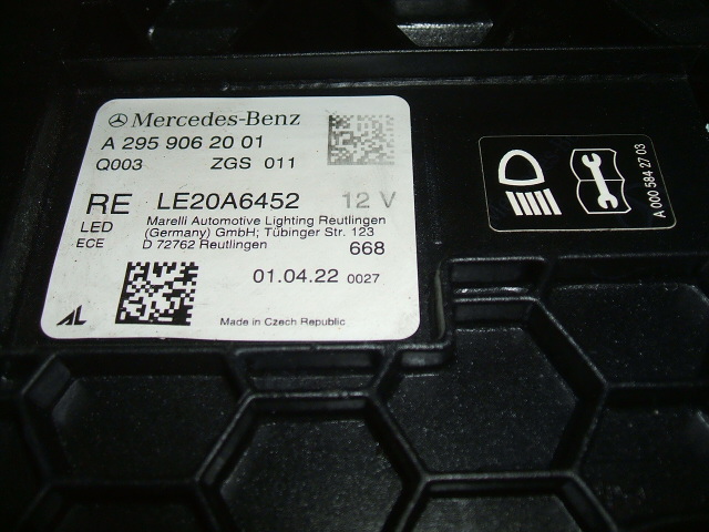 Mercedes Eqe pravý světlomet FULL LED Digital Light A2959062001, Auf Lager in der EU — Foto 8 z 8