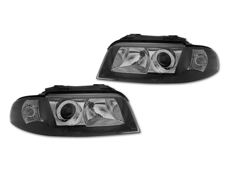 světlomety komplet Tuning Black OE-look Audi A4 B5 8d0 1999-2001 facelift Fl, schwarz, Auf Lager in der EU — Foto 1