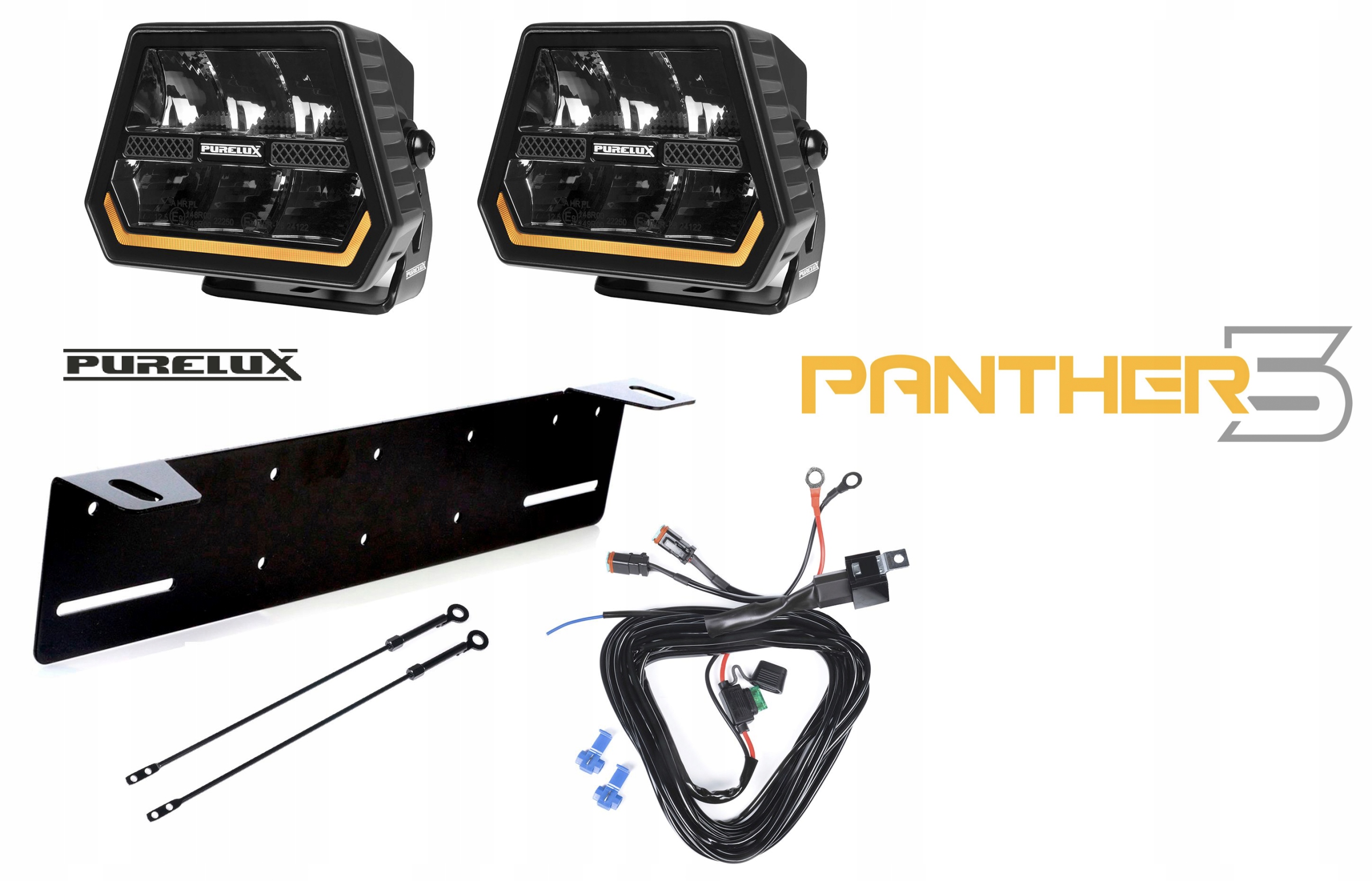 Purelux Panther 5 2x světlomet LED 90W 15cm PowerBoost 6560lm Instalacja držák, Auf Lager in der EU — Foto 1