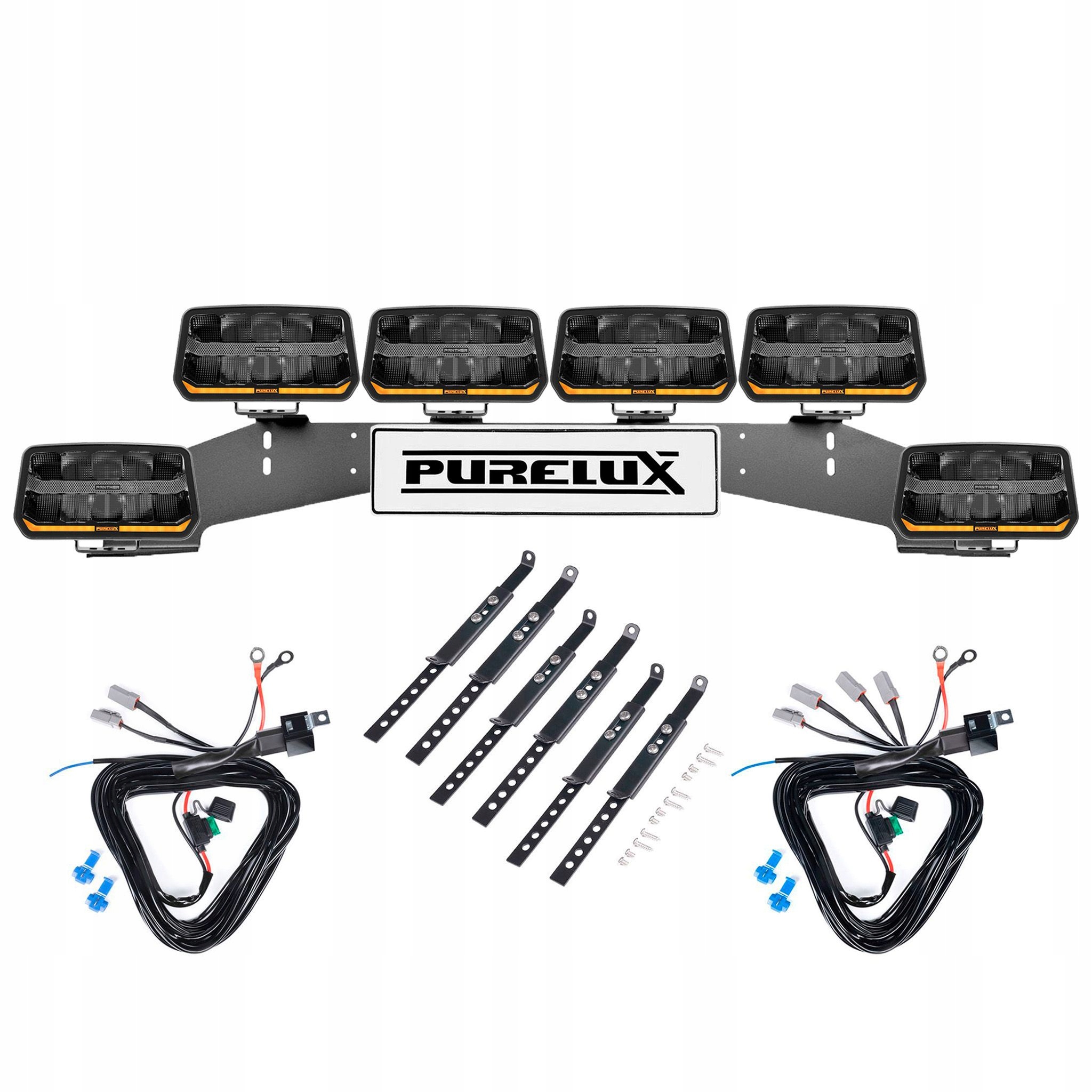 6x PURELUX Panther 11 WRC světlo pomocnicze 1020W Potezna světlomet LED 24 cm, Auf Lager in der EU — Foto 1