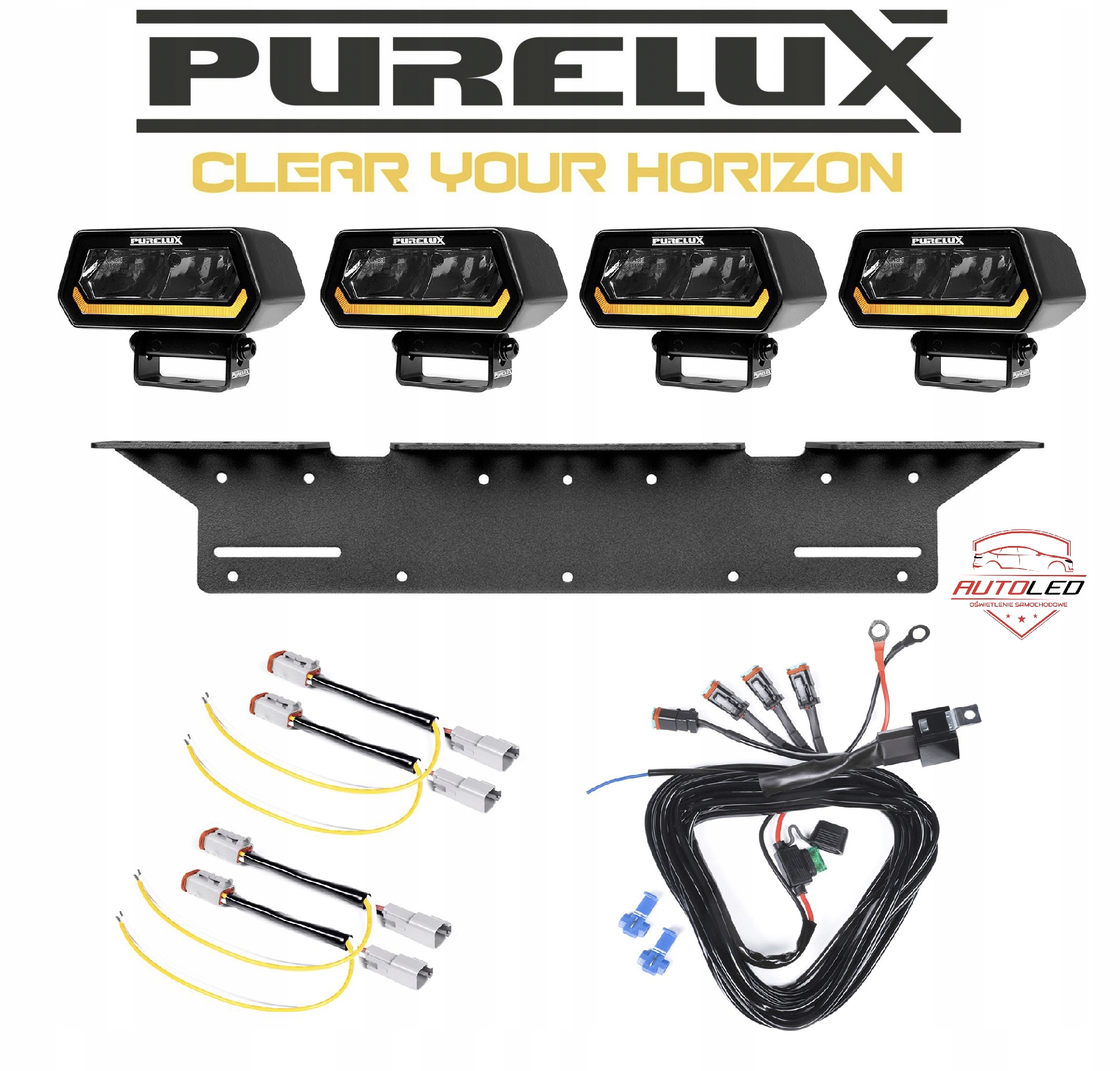 4 X světlomet pracovní dodatkowa LED PURELUX Panther Alpha 20 - 10 cm 20W Spot, Auf Lager in der EU — Foto 1