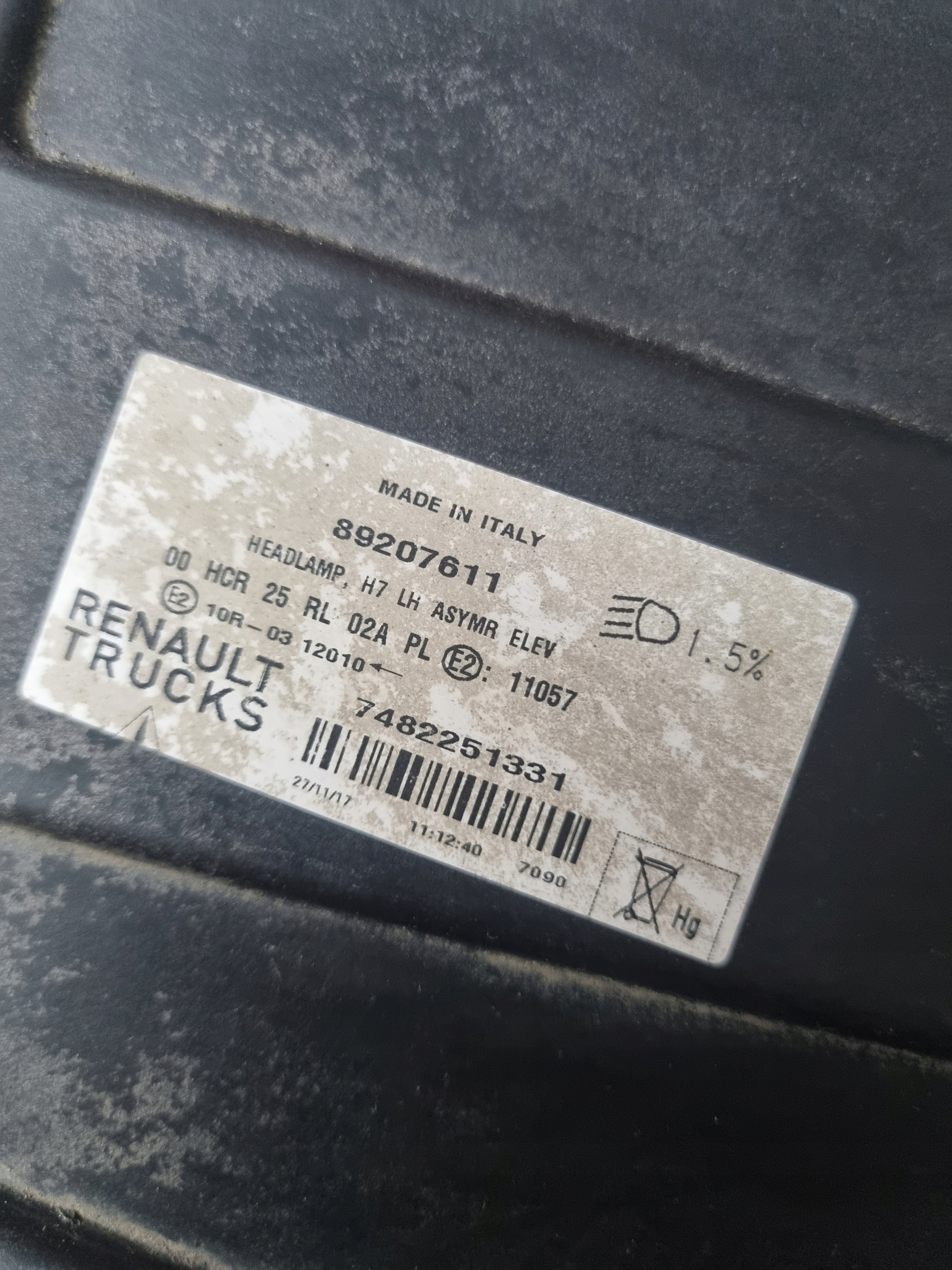 světlomet levá světlomet Renault Gama T Range originál, Auf Lager in der EU — Foto 7 z 7