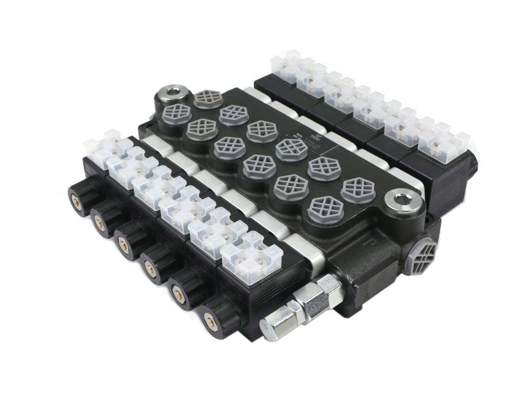 Hydraulický rozvaděč 6-sekční sterowany elektricky 12V 40L VOIMA [V, Auf Lager in der EU — Foto 1