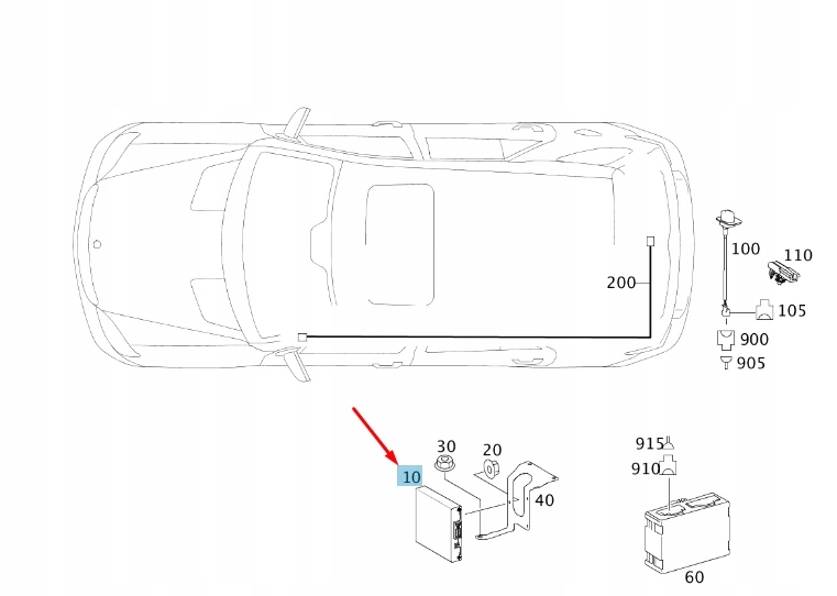 Mercedes-benz Ml W164 Jednostka Sterujaca Kamera Cofania A1648205385, Auf Lager in der EU — Foto 1