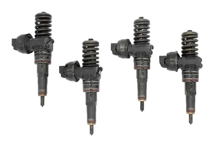 Vw Polo 1.4 TDI 55 KW 75 HP sada 4 ks použitých vstřikovačů BOSCH 045130073T, 038130073L, Auf Lager in der EU — Foto 1