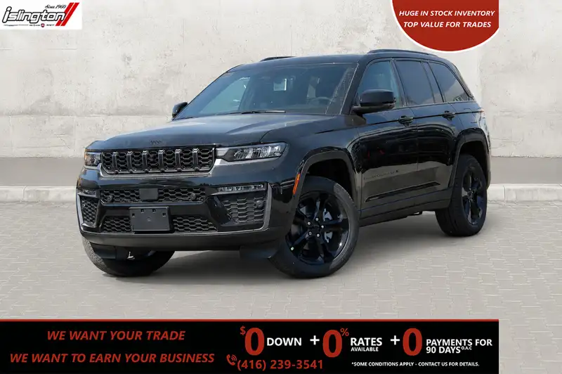 2026 Jeep Grand Cherokee Limited |Gps|Moonroof|BkpCam|SiriusXM|ParkingSenso, schwarz, 0 km, Import Kanada — Foto 1