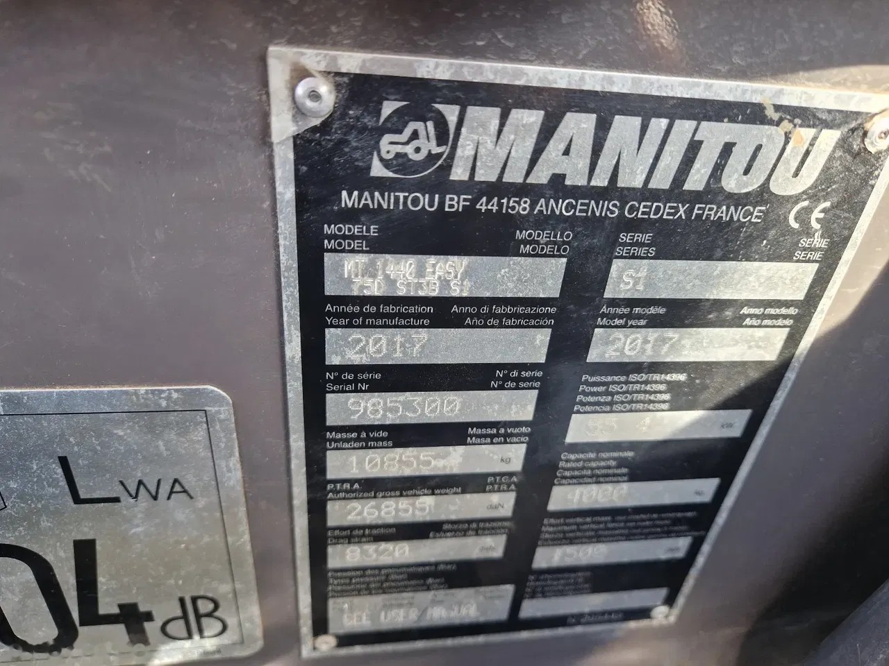 2017 Manitou MT, 2.902 mth, Import Auf Lager in der EU — Foto 9 z 17