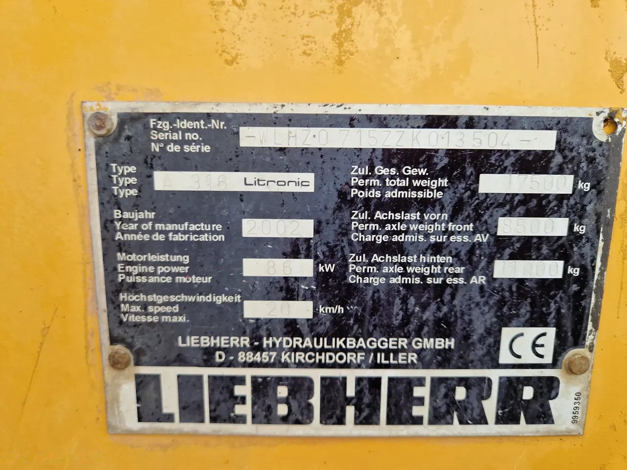 2002 Liebherr 316, Import Auf Lager in der EU — Foto 7 z 7