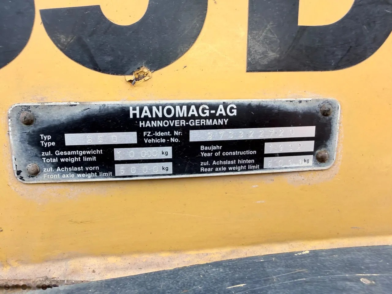 1992 Hanomag 33D, 10.273 mth, Import Auf Lager in der EU — Foto 9 z 14