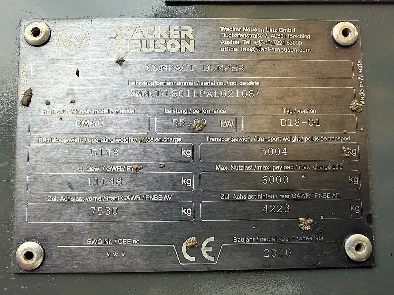 2020 Wacker Neuson DW60, 1.300 mth, Import Auf Lager in der EU — Foto 4 z 24