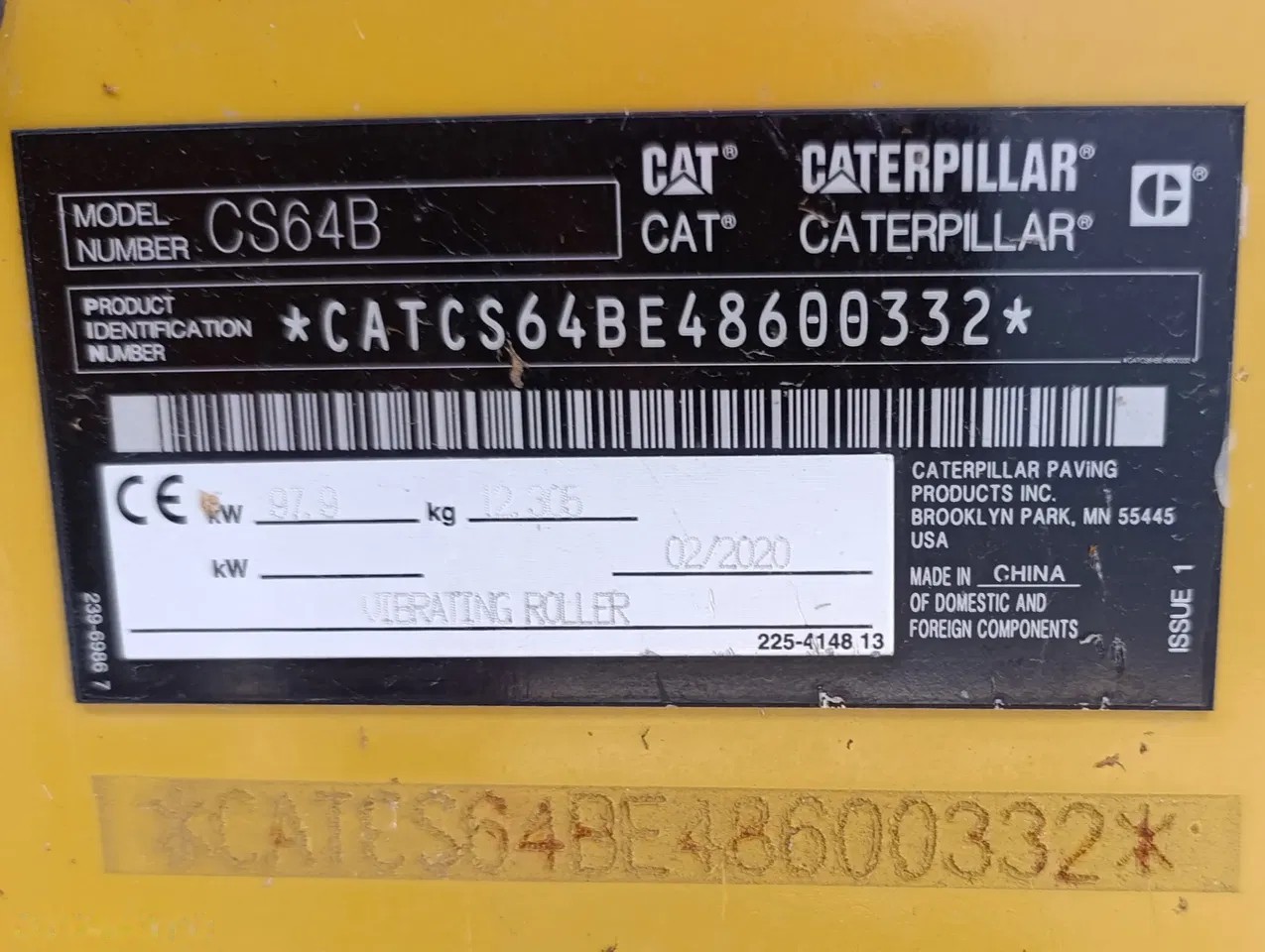 2020 Caterpillar CS64B, 1.728 mth, Import Auf Lager in der EU — Foto 5 z 7