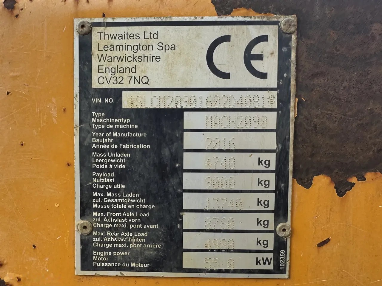 2016 Thwaites MACH 2090, 2.700 mth, Import Auf Lager in der EU — Foto 4 z 14