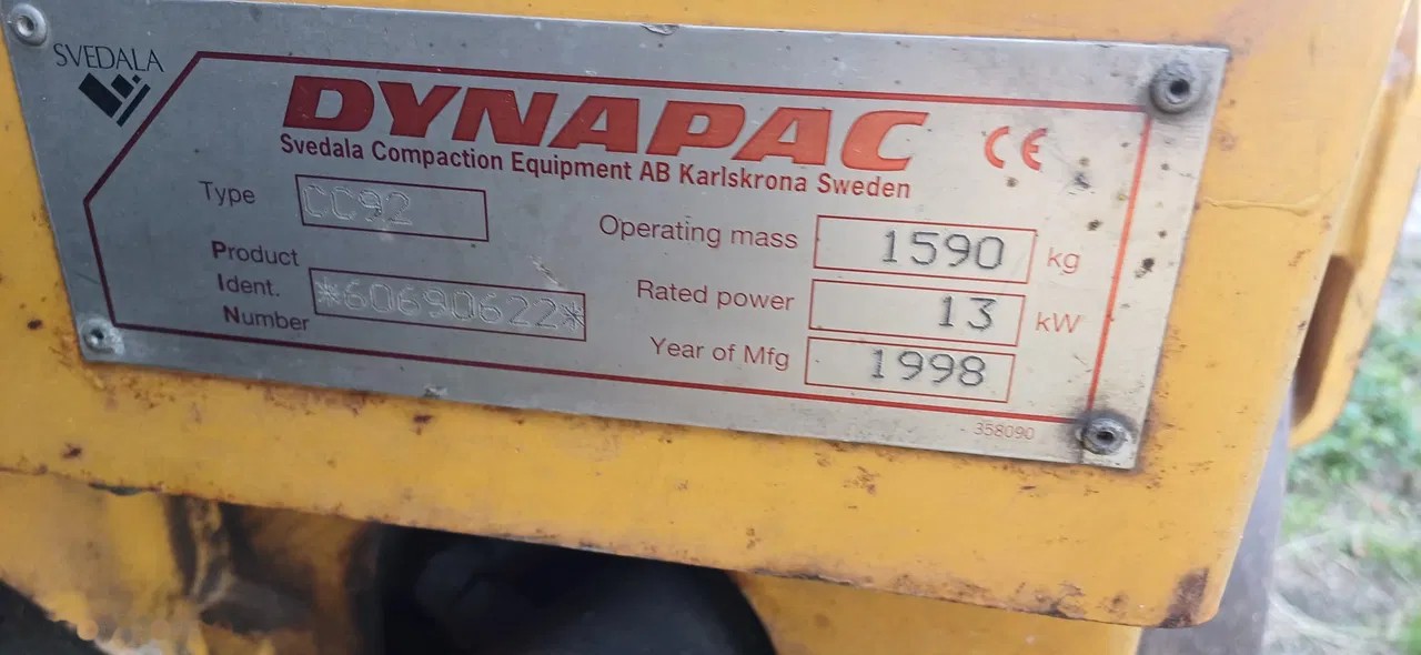1998 Dynapac CC92, 1.154 mth, Import Auf Lager in der EU — Foto 10 z 10