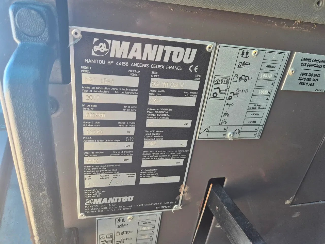 2017 Manitou MRT 1840 R441, 2.794 mth, Import Auf Lager in der EU — Foto 9 z 18
