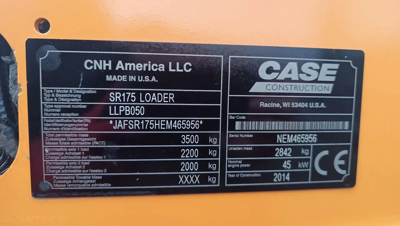 2014 Case SR 175, 3.000 mth, Import Auf Lager in der EU — Foto 13 z 13