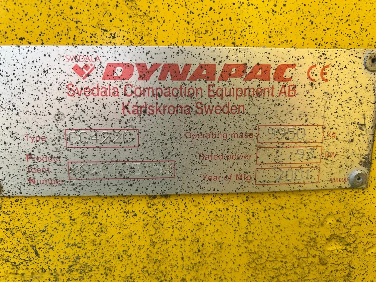 2001 Dynapac CC4220, 4.700 mth, Import Auf Lager in der EU — Foto 5 z 6