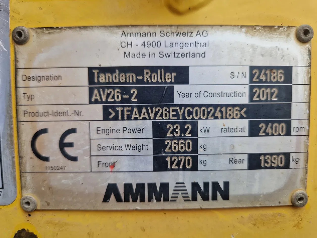 2012 Ammann AV 26 - 2, 1.685 mth, Import Auf Lager in der EU — Foto 8 z 10