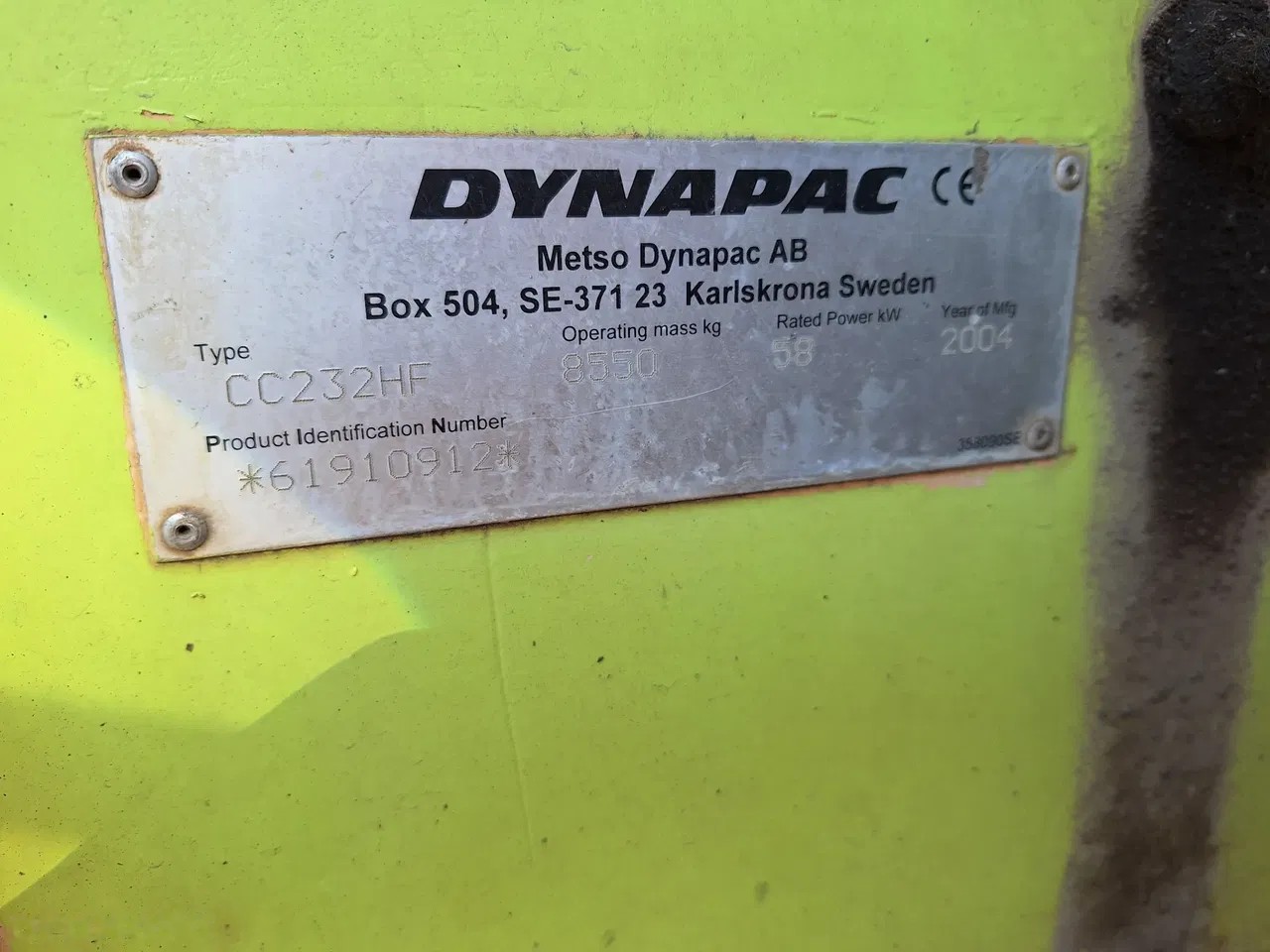2004 Dynapac CC 232 HF, Import Auf Lager in der EU — Foto 10 z 10