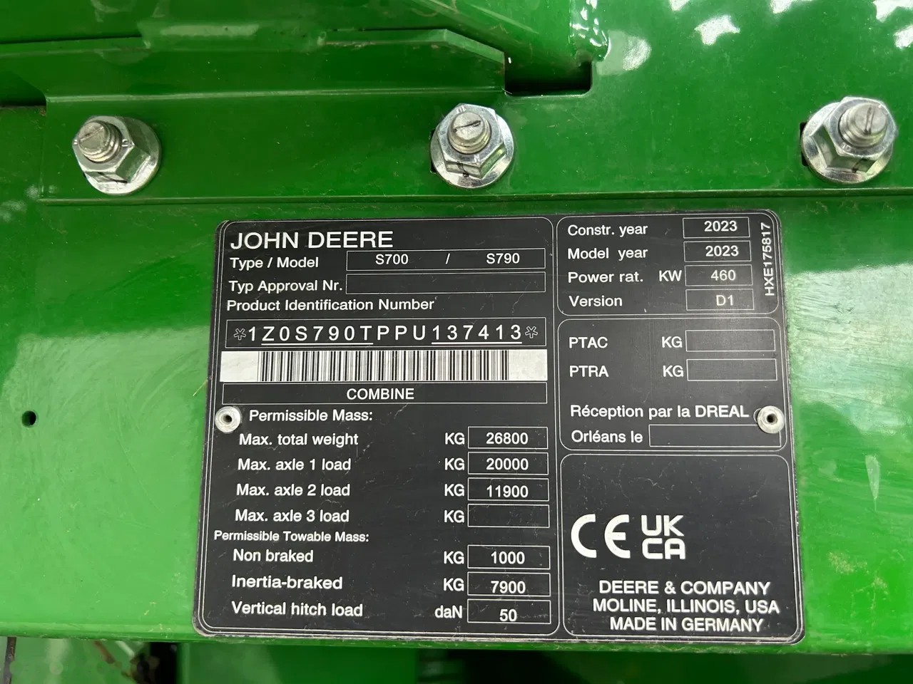 2023 John Deere S790, 210 mth, Import Auf Lager in der EU — Foto 14 z 19