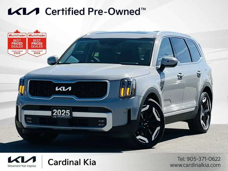 2025 Kia Telluride EX | AWD | Remote Start | Sunroof, grau, 27.780 km, Import Kanada — Foto 1