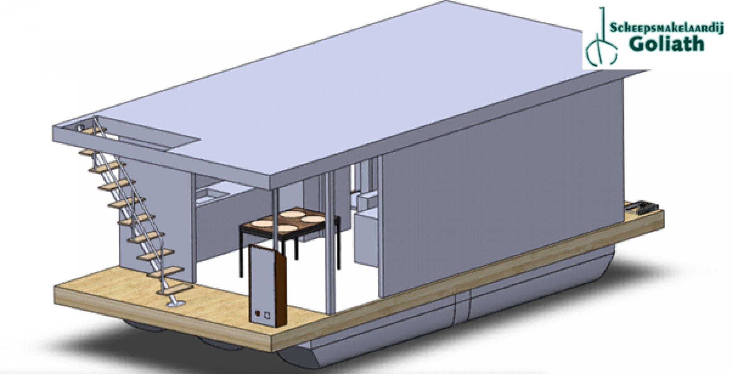 Boat Haus Mediterranean 8X4 MODERN Houseboat, Import Auf Lager in der EU — Foto 14 z 14