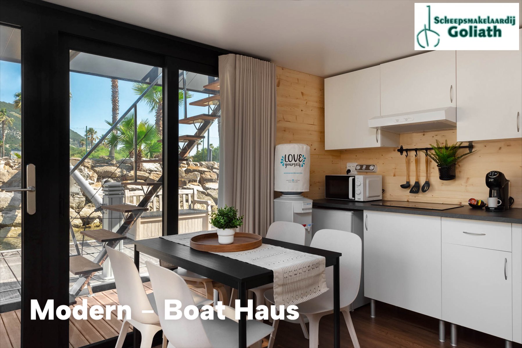 Boat Haus Mediterranean 8X4 MODERN Houseboat, Import Auf Lager in der EU — Foto 3 z 14